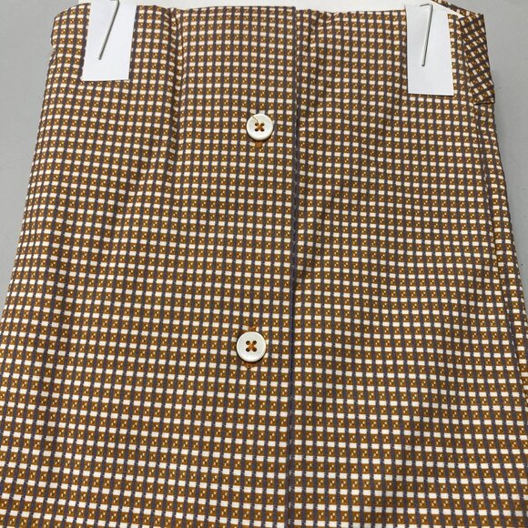 Bugatchi Men’s James Mini Check OohCotton Button-Up Shirt Size S Jaffa Orange - Picture 2 of 12